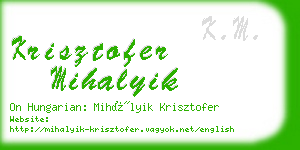 krisztofer mihalyik business card